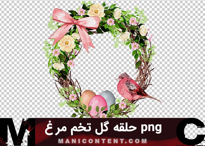 حلقه گل تخم مرغ نوروز Nowruz egg wreath png